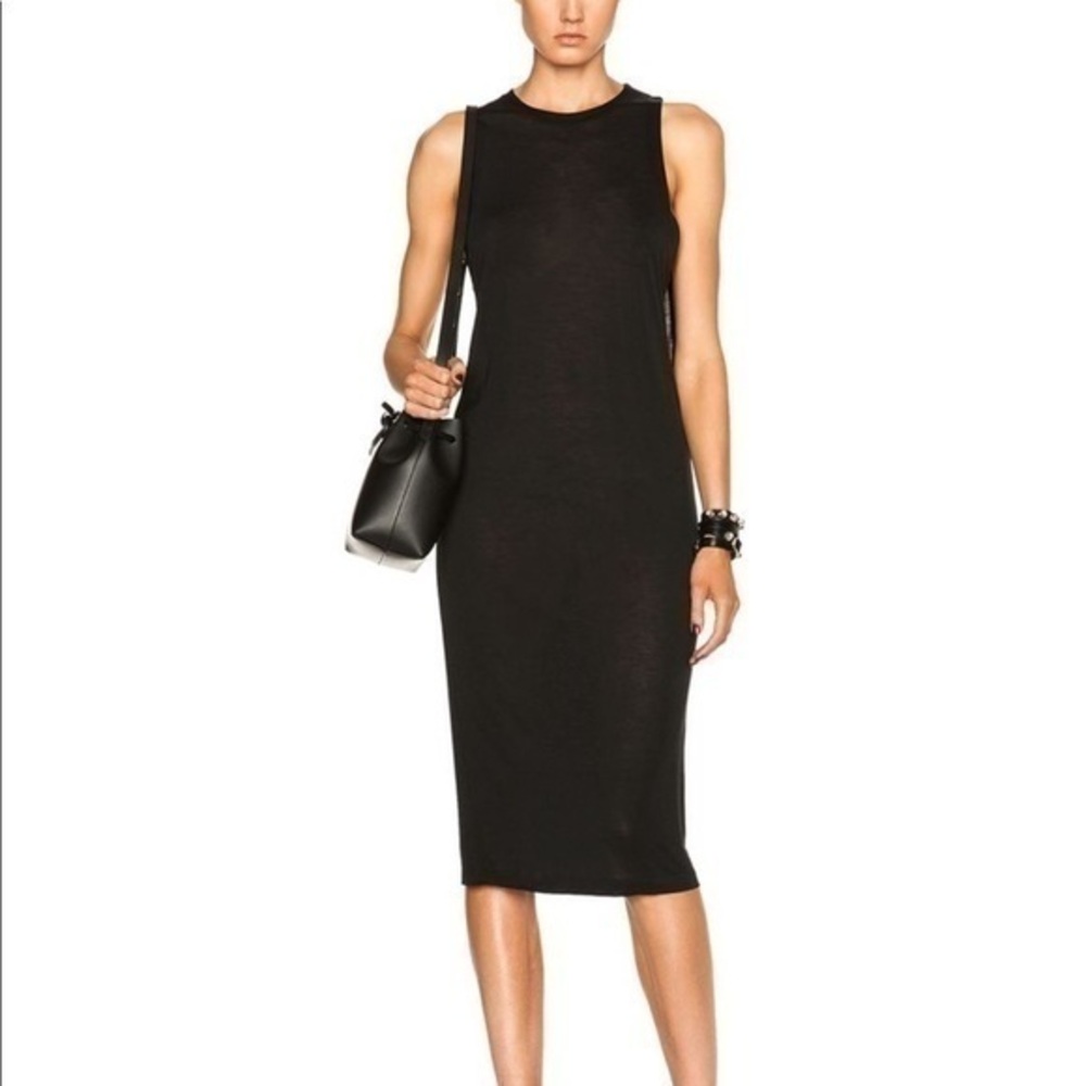 ACNE Studios Grey Corvina Midi Sleeveless Scoop Neck Jersey Dress Large …